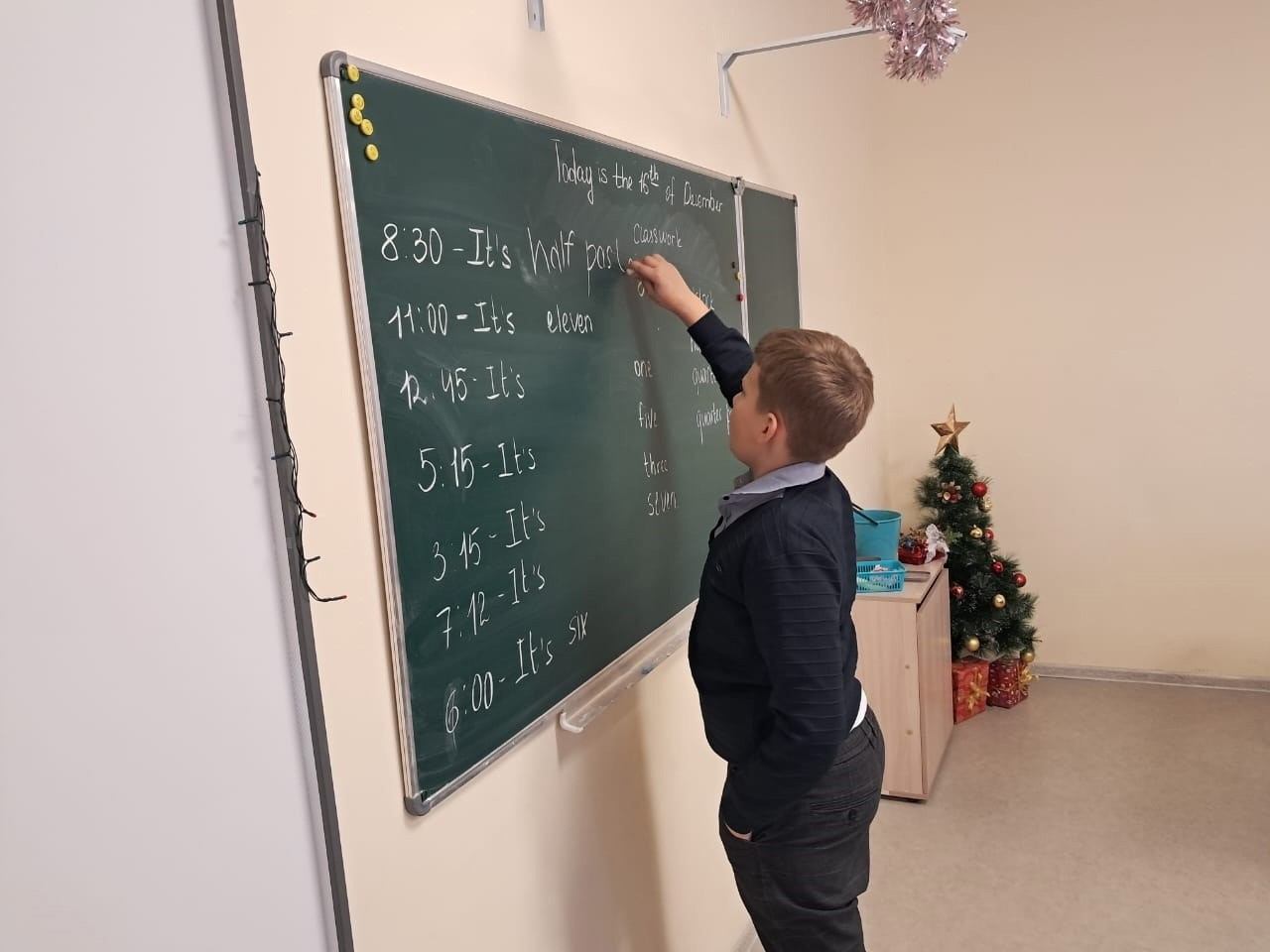 Сообщаем время на английском языке.